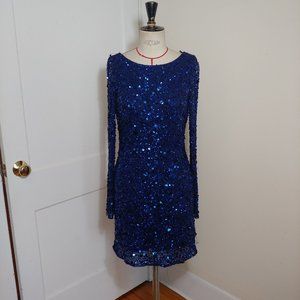Aidan Mattox Sapphire Sequin Dress